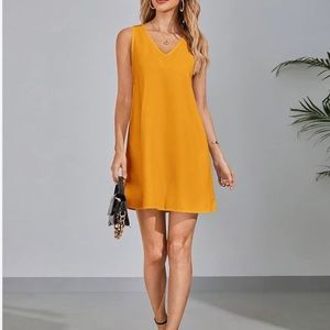 mustard yellow tunic dress